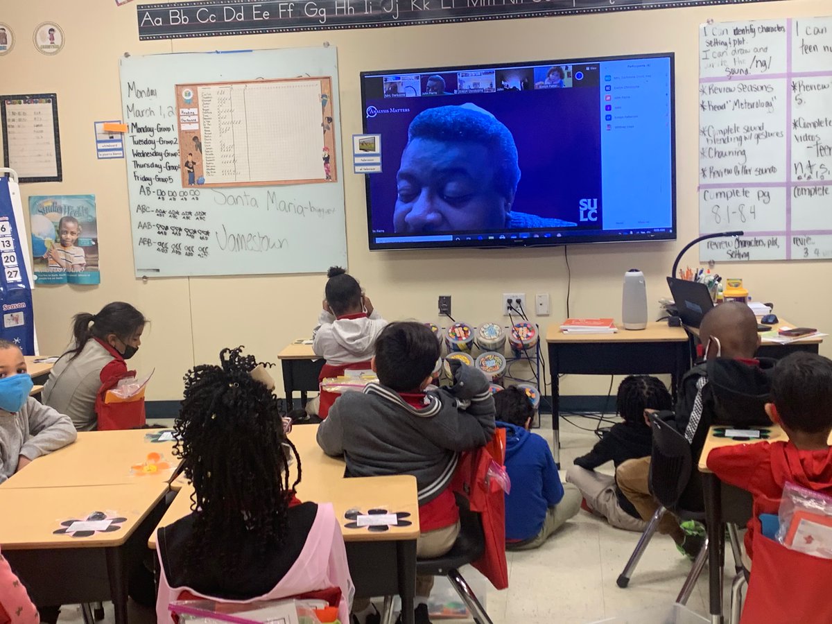 Our students were super excited to hear Dr. Seuss stories read by Representative <a href="/edmondjordan/">Edmond Jordan</a> and Chancellor John Pierre of the <a href="/SouthernULaw/">SU Law Center</a> today! Happy Read Across America Day! #sobastrong #csusa #ReadAcrossAmericaDay