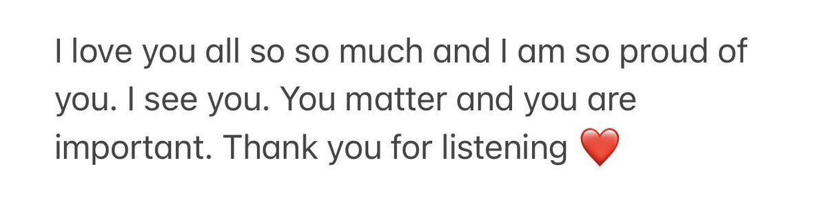 PalayeRUpdates's tweet photo. Tw: mention of anxiety and depression

I’ve been wanting to say this and write this for way too long, but I haven’t had the words. Tonight I gave it a try. This is a note from me to you. I see you and I care. I love you all ❤️ https://t.co/YUZiBJSEjw