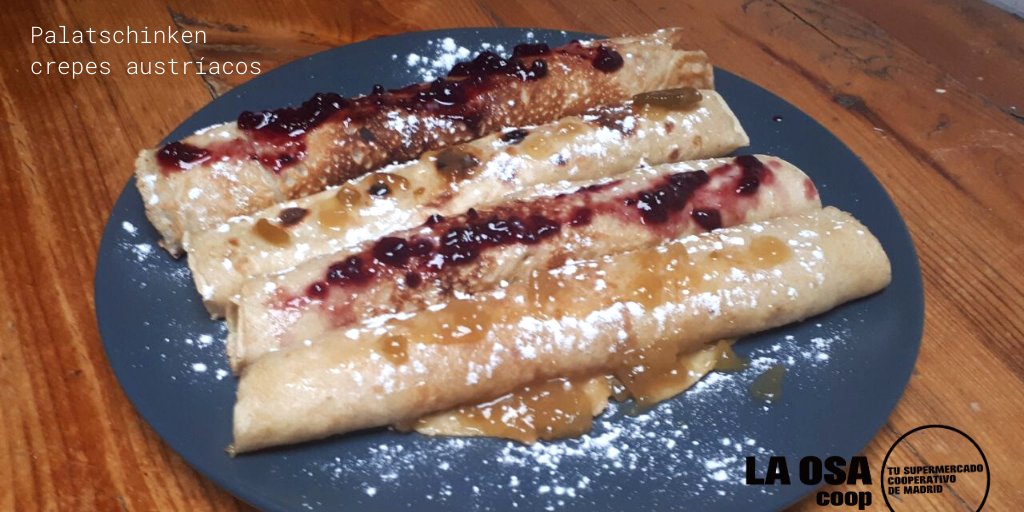 LaOsaCoop's tweet photo. ¡Esta semana tenemos receta austríaca! 👉🏼🫓🍇 Palatschinken con la flamante mermelada de moras y ciruelas de @valledetaibilla. Palatschinken son unos crepes muy populares en Europa Central. Se parece al crep francés pero no lo es. Nuestra socia Camila nos comparte la receta.🙂 https://t.co/sp6Zt0oZU8