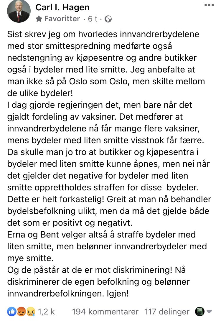 «Egen befolkning» vs. «innvandrerbefolkningen» og «innvandrerbydeler».