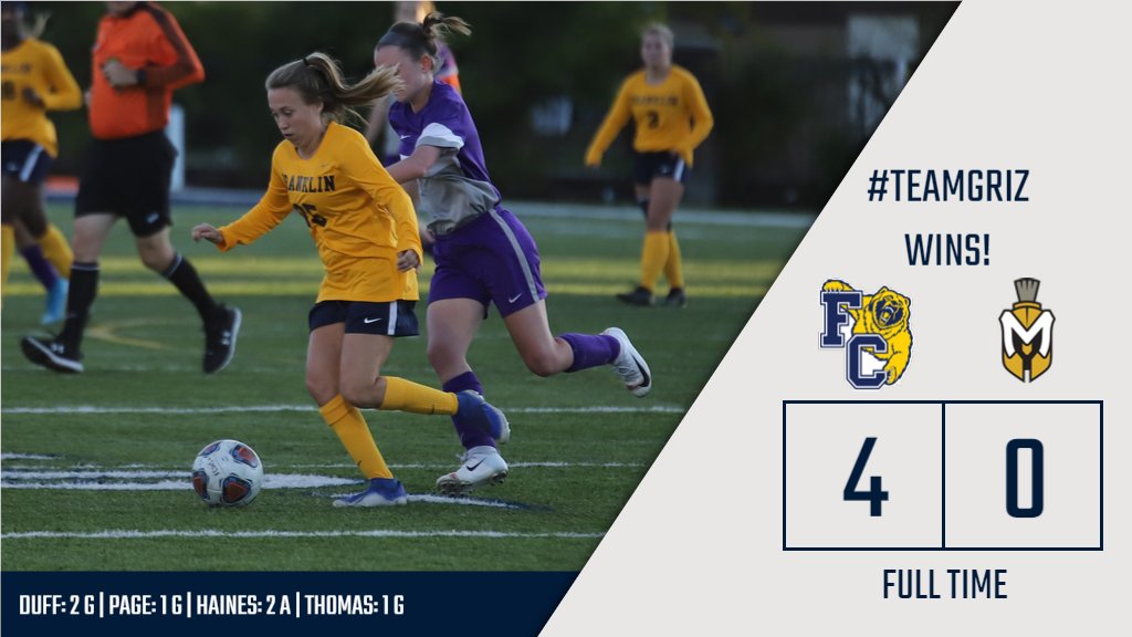 Make it an opening day win for <a href="/FCGrizWSoccer/">Franklin Women’s Soccer</a>! #TeamGriz gets goals from Duff, Page and Thomas and a dominant defensive performance in a 4-0 victory!