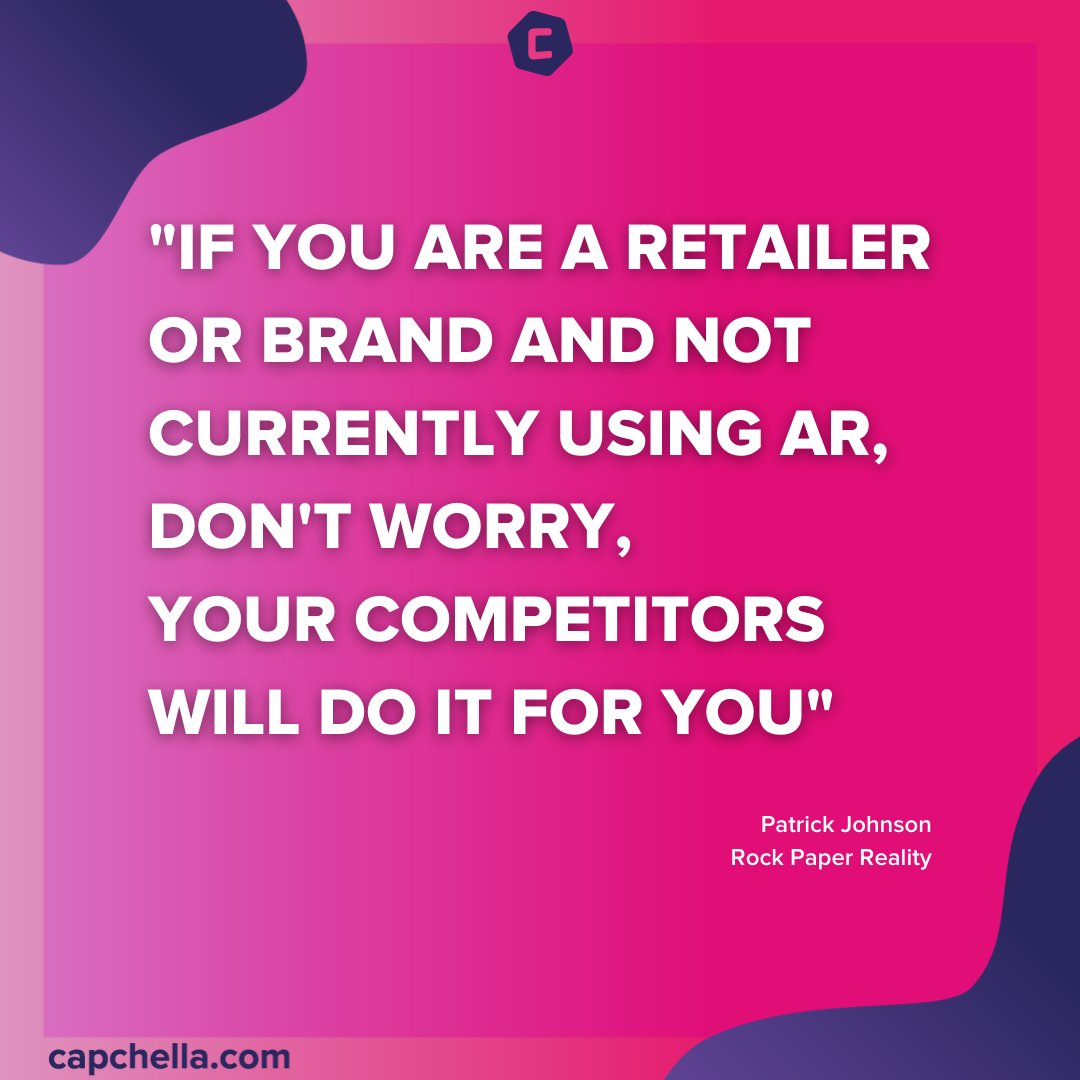 capchella's tweet photo. Yep, yep and yep.  Spot on Patrick 👏

#AugmentedReality #WebAR #AR #ecommerce https://t.co/j7SUgK0Mxa