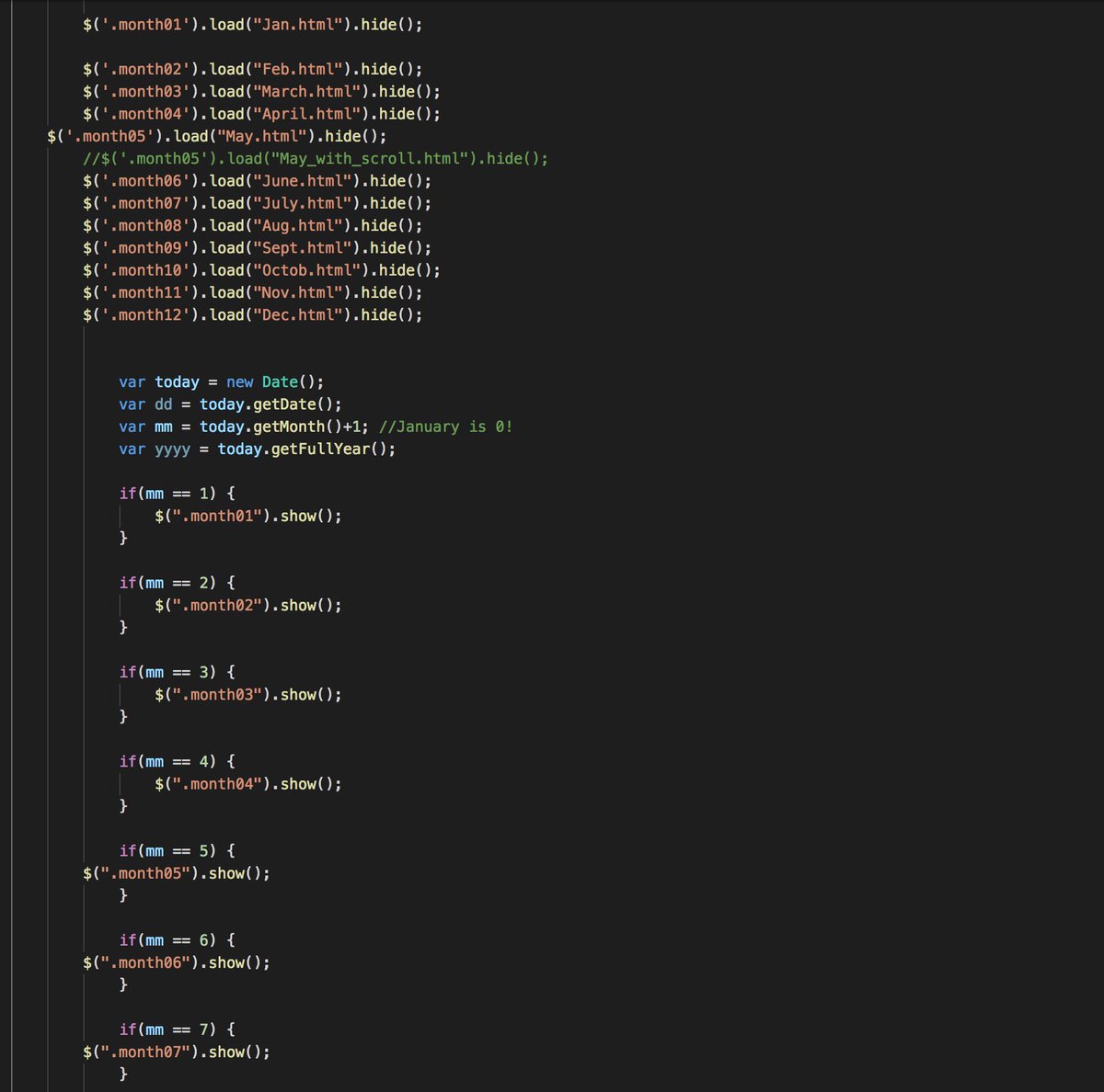 TheBaylisCode's tweet photo. Day 27 of ... 20XX
Oh the horror of looking at code for a calendar I made 3 years ago for my job...It's going to be fun converting it to React now <insert nervous laugh>
#codingphase #365codingphasechallenge #thecodingway #100daysofcode #javascript #React #50Projects50Days https://t.co/gAVKpfVpZe