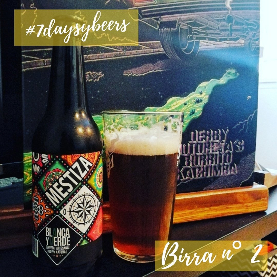 Segundo día de #7days7beers de  <a href="/craftesanos/">Craftesanos</a> ! ✌🏼 Y vamos con birra y música andaluzas! Mestiza de #blancayverde es una brown ale chiclanera, maltosa y acaramelada con punto de lúpulo. Y para maridar tenemos a #derbymotoretasburritokachimba  y su vinilo homónimo. 😲 Kinkidelia!