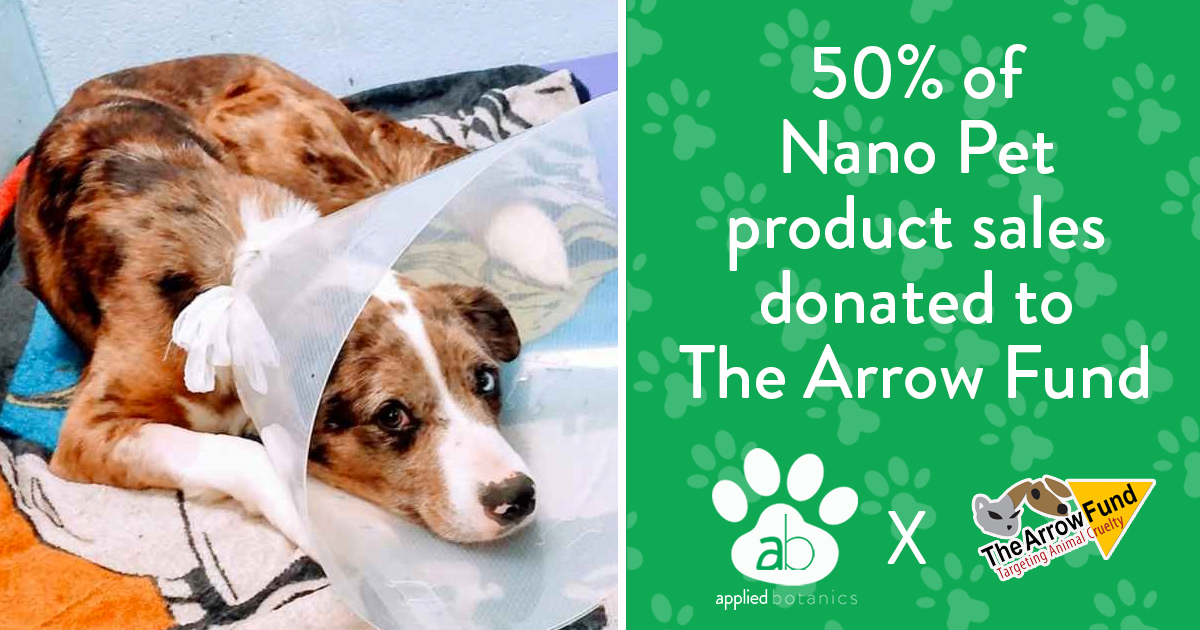 TheArrowFund's tweet image. We’re partnering with @appliedbotanics during March to help put an end to animal cruelty.  50% of all their Nano Pet CBD sales will be donated to The Arrow Fund when you use code: TheArrowFund

Do you part to help animals in need by RT’ing this post! #PetsHelpingPets