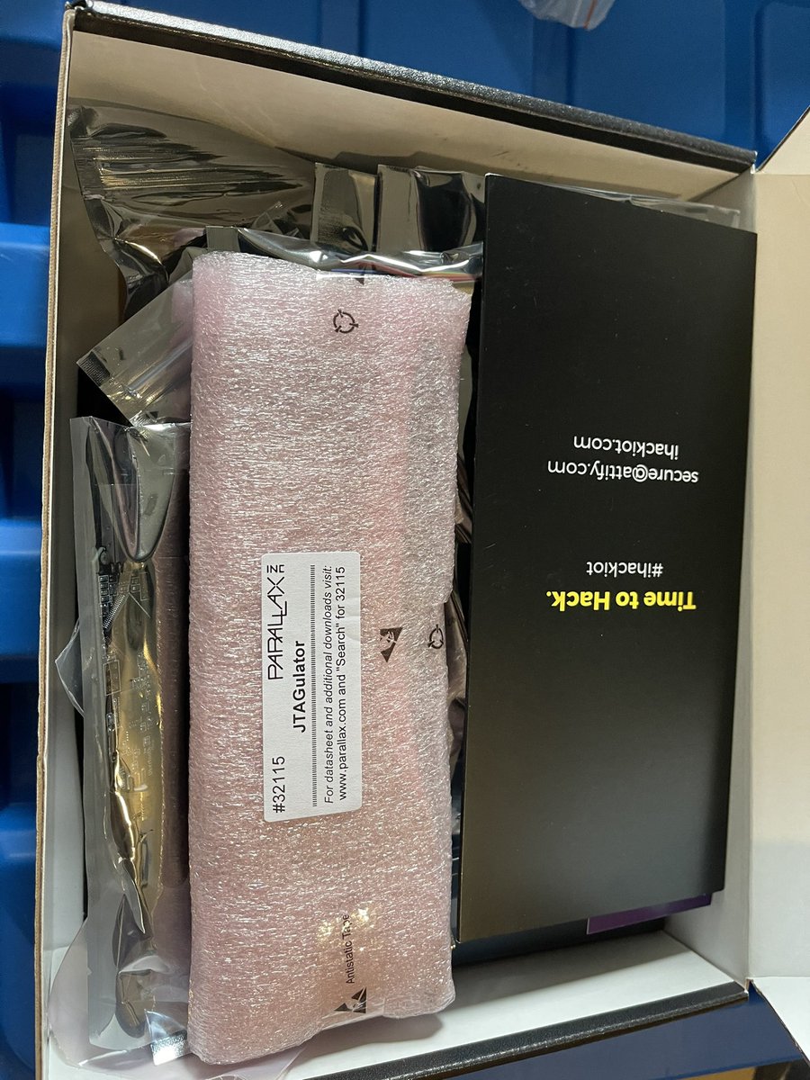 <a href="/attifyme/">Attify</a> Attify IoT kit arrived and wow I am impressed! This kit is incredibly well put together. I am floored. I might have to do a few twitch streams while working through some of this. So much loot!