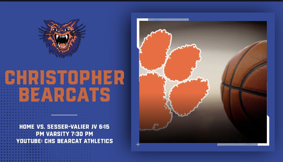 Big BDC matchup tonight in Christopher.  Good luck Bearcats!🏀 
<a href="/BDC_Sports/">Black Diamond Conference</a> <a href="/1035ESPN/">1035ESPN</a> <a href="/section618/">Section618.com</a> <a href="/wmixsports/">WMIX Sports</a>