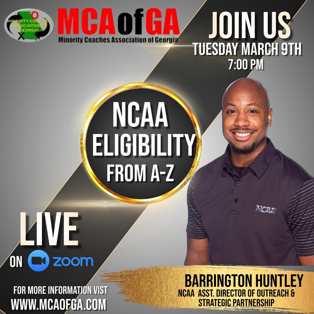 Minority Coaches Assoc of GA (@mcaofga) on Twitter photo Coaches,
Register Today for 1st hand information on the NCAA Eligibility Center and How to Understand it as a whole & during the pandemic. Sign-up Here: docs.google.com/forms/d/1LGxzD… <a href="/Barrington333/">Jared Barrington</a> Coaches,
Register Today for 1st hand information on the NCAA Eligibility Center and How to Understand it as a whole & during the pandemic. Sign-up Here: docs.google.com/forms/d/1LGxzD… <a href="/Barrington333/">Jared Barrington</a>