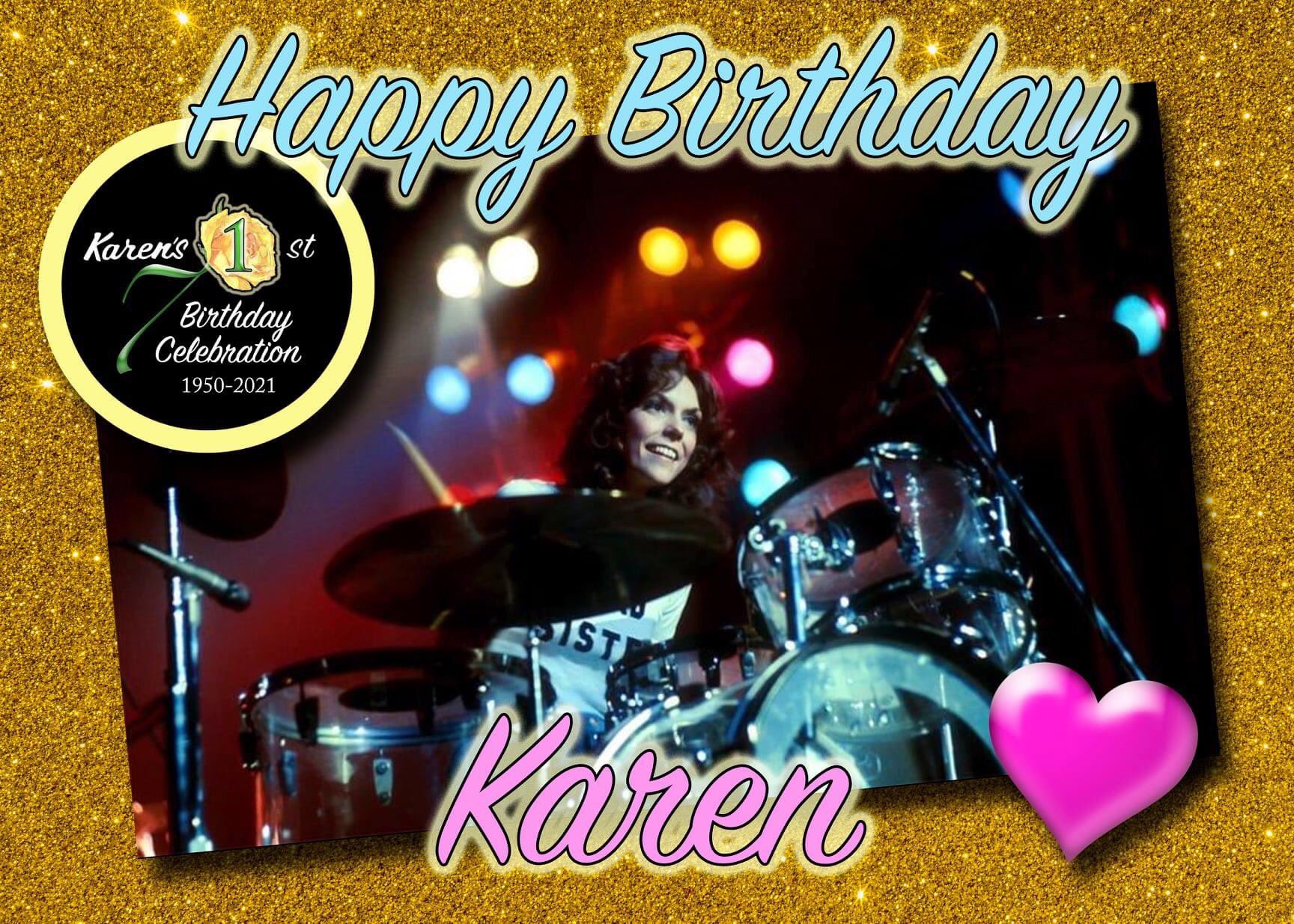 Today, March 2nd marks what would have been Karen Carpenter\s 71st birthday. Happy heavenly birthday, Karen!  