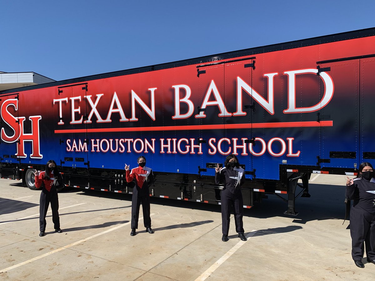 Thank you <a href="/ArlingtonISD/">Arlington ISD</a> voters for approving the bond providing a brand new trailer for all six high school bands! <a href="/SamHoustonHS/">Sam Houston HS</a> @SHHSTexanMedia #learnerstodayleaderstomorrow