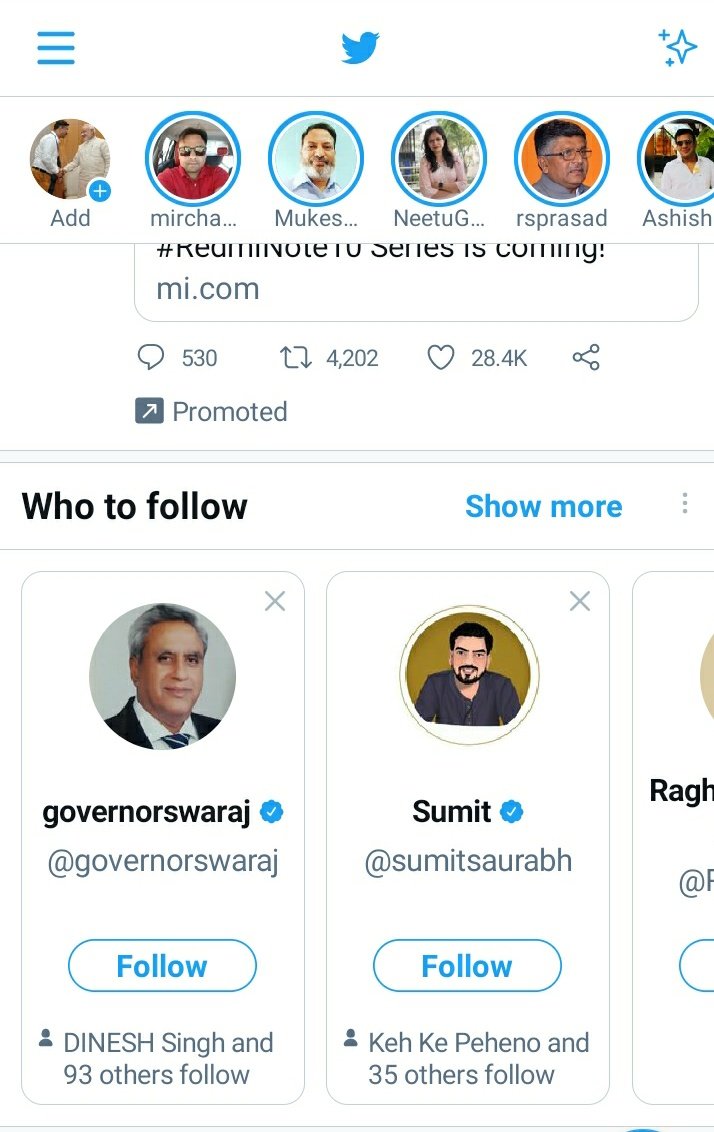 I was following @governorswaraj for long time... Today twitter suggesting me to follow him... When did I unfollowed him & why 🤔 #AutoTwitter