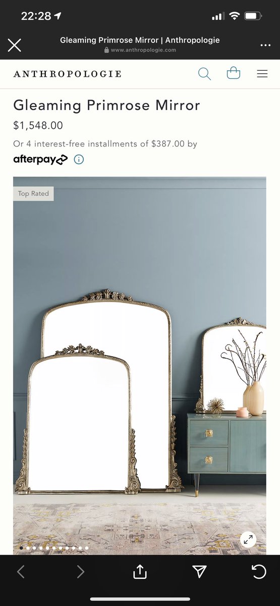 taywhite5's tweet photo. So you’re telling me people spend $1600 on a mirror?  Am I the only one who thinks this is crazy https://t.co/0qp3QHpSUg