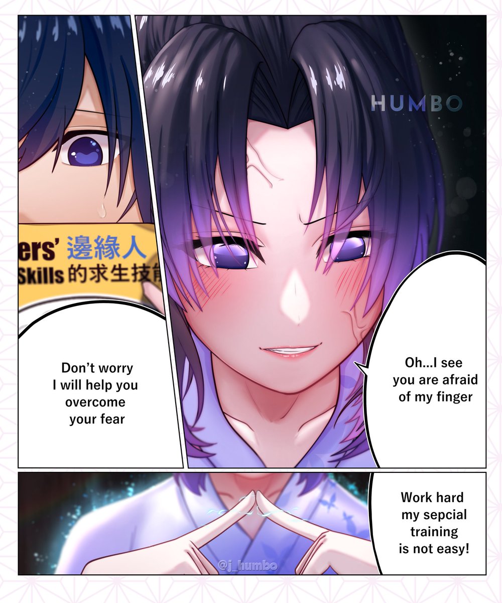 忍: なるほど
あなたは私の指が怖いですね~!
それなら 特訓しましょう!!

#鬼滅の刃 #ぎゆしの #胡蝶しのぶ 