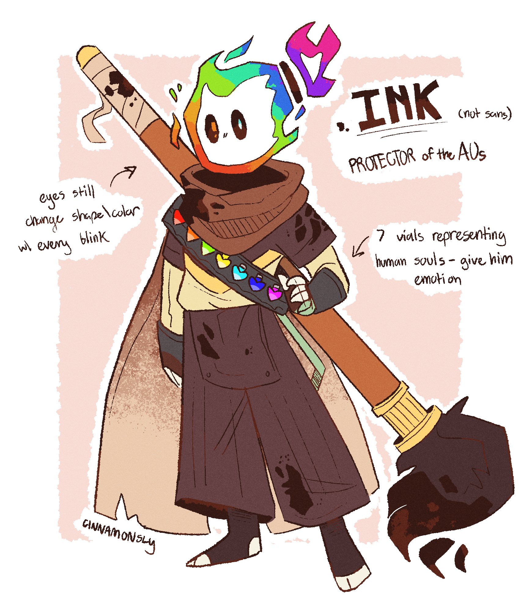 sly ❄️🎄 on X: ink sans has been a hot topic on the tl lately so i tried  redesigning him into a completely unique character, aka not based on  anyone. idk he's