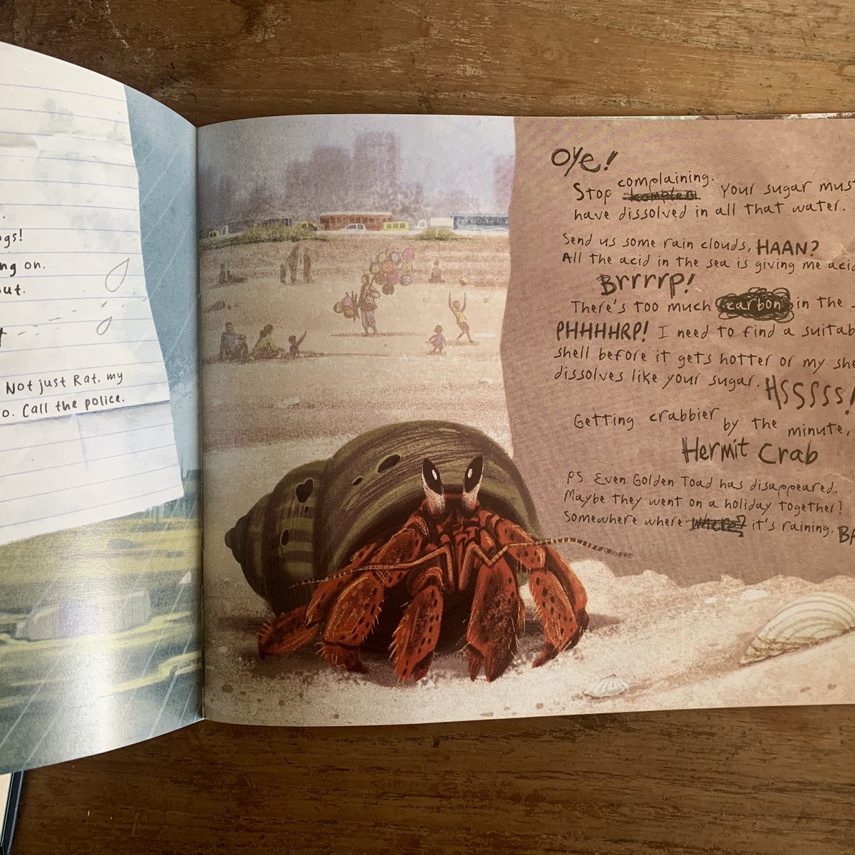 Illustrated by the amazing Archana Sreenivasan who really made the book what it is, PS What's up with the climate? is a series of postcards that define the climate crisis. My editor <a href="/apkapping/">Aparna Kapur</a> is fantastic as is hand-holder <a href="/MissGoobe/">Radha</a>.