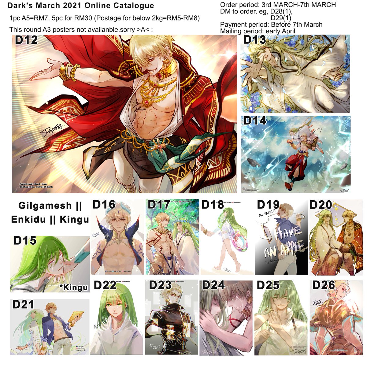 Part 1/10
Catalogue for Ikie Ani Mini Mart event!
Order period: 3rd-7th March 2021
Mailing period: early April
#ikieaniminimart #aldreichdxikieani #FGO
