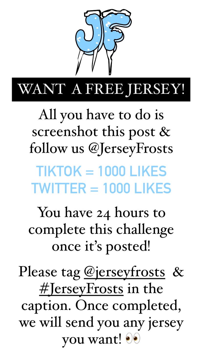 Jersey Frosts on Twitter "WANT A FREE JERSEY? FOLLOW THIS 👀 