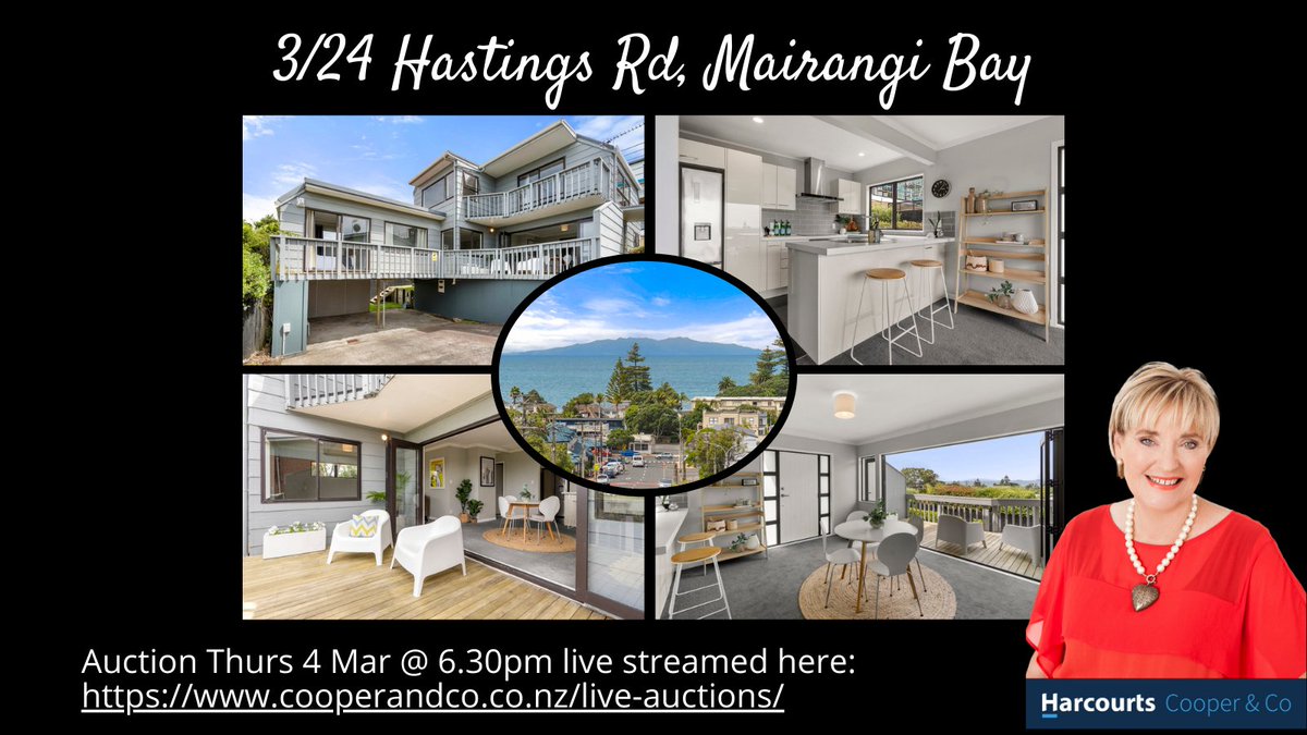 DebMcCool's tweet image. #auction 3/24 Hastings Rd, Mairangi Bay 
Auction Thursday 4 March at 6.30pm.  Due to level 3 lockdown, there will be phone bidding only and the auction will be live streamed here: cooperandco.co.nz/live-auctions/  Please contact me immediately if you wish to bid 021 660 459