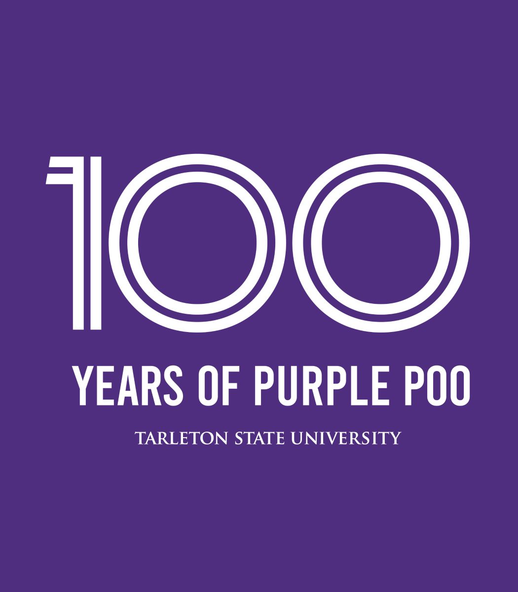 TarletonState's tweet photo. Join us in celebrating 100 Years of Purple Poo! Get your commemorative apparel from @BarefootCampus Outfitter! Proceeds benefit the #TarletonState Purple Poo. 

Order online until March 9th for in-store pick up during Homecoming week: https://t.co/oUDVLFg1KQ https://t.co/HkqBSBqtpy