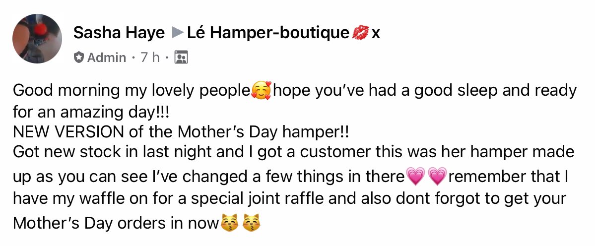 HamperShower's tweet photo. 💕Updated New Mother’s Day Hampers💕
Can be personalised too. #Like #Retweet #Join #Share #Pls🥰 @CaitlinHaywoodx @suecoo66 @BBYInfluencers @StaceyMcClell20 @hibahnoor110 @Janeybird777 @Tracy_M34 @tixy001 @Snowbunnythickk @walker2285 @OnlyWayIsEssex https://t.co/ylhV7VIHuO https://t.co/xOpWuW3XNN