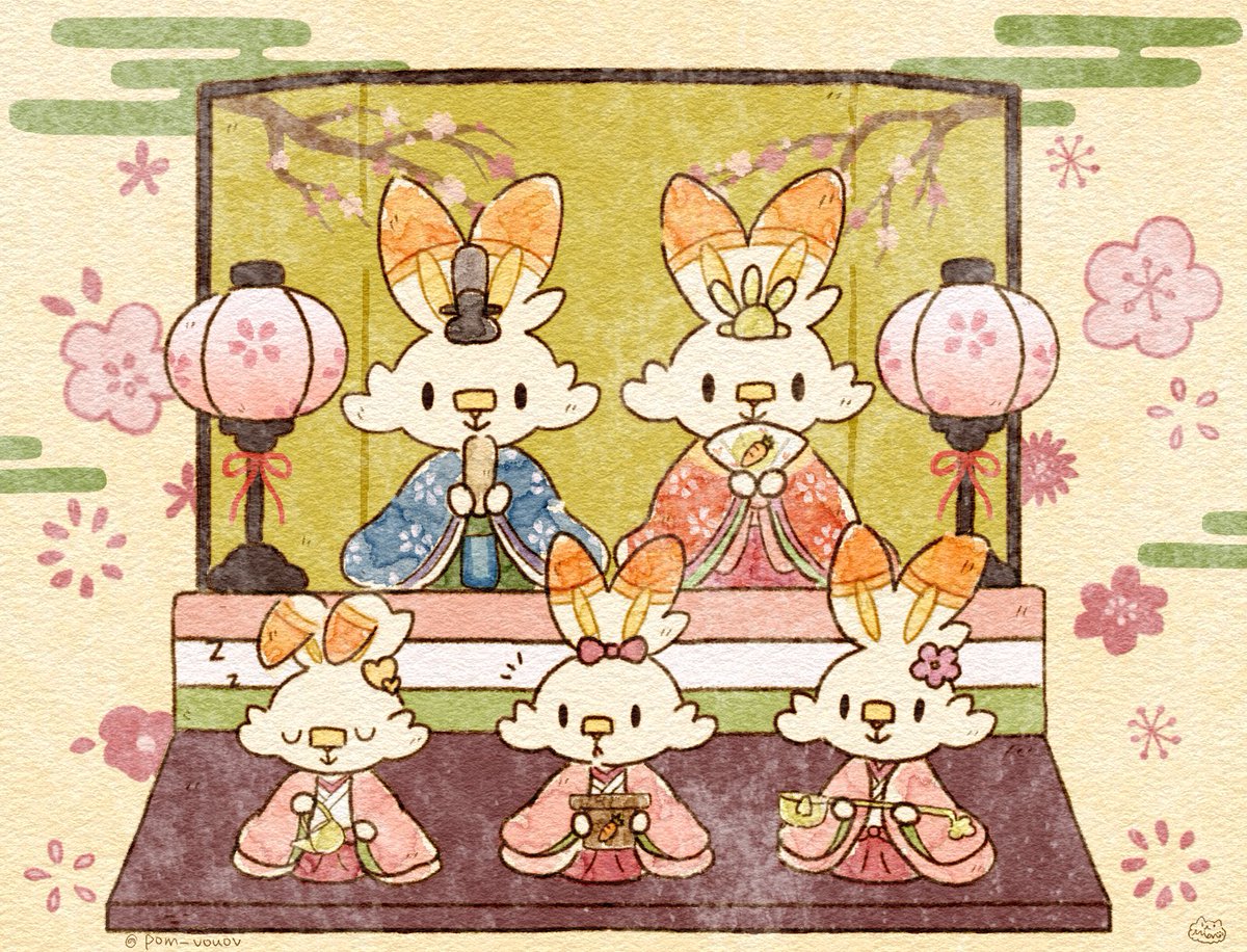 ヒバニーのひな祭り🎎🌸
Scorbunny Hina Matsuri(Doll festival):3

#ゆるふわポケモン
#ヒバニーの日
#うさぎの日 