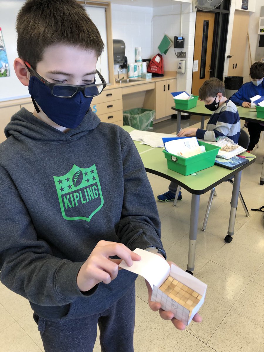 From drawing and cutting out the net to figuring out its surface area and volume- always love it when the skills can be learned hands-on #kip109 #engage109