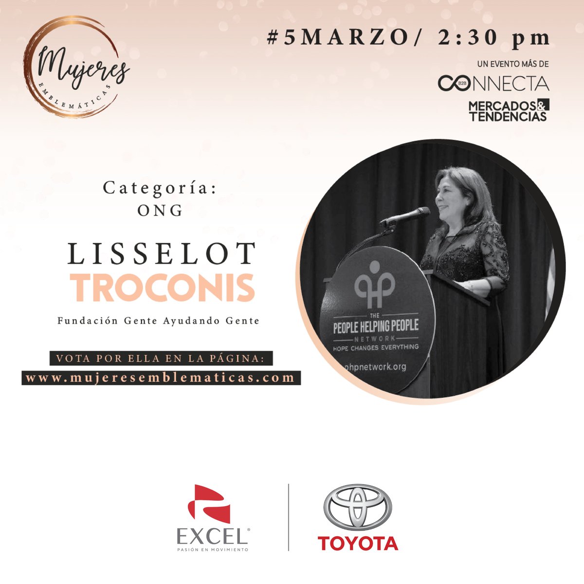 En #MujeresEmblematicas apoyamos el impacto de diferentes mujeres

Ctg. Ong: enfocadas en promover el desarrollo económico y social de los salvadoreños. Alto espíritu de servicio, deseo inherente de mejorar y ayudar a su entorno
#ToyotaEsToyota 

¡Vota ya!
mujeresemblematicas.com