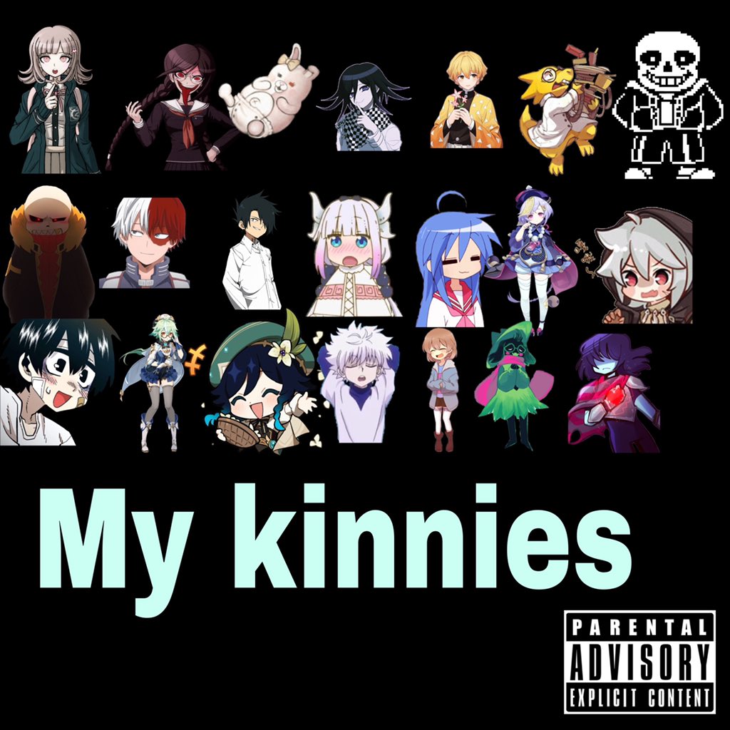 Syth99206350's tweet photo. My kinnies 🥱 #danganronpa #undertale #GenshinImpact #DragonMaid #DELTARUNE #suicideboy #luckystar #HunterXHunter #MyHeroAcademia #ThePromisedNeverland #kin #kinlist https://t.co/rBbzDiIe1N