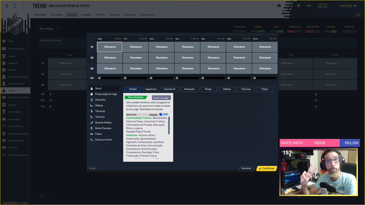 Vou começar AGORA a ensinar DO ZERO como criar um programa de treinos coerente e assertivo dentro do Football Manager!!

twitch.tv/fefux