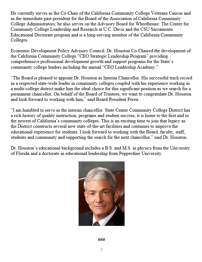 SCCCD Board Names Interim Chancellor. Read the full press release here.

#News #CommunityCollege #SCCCD