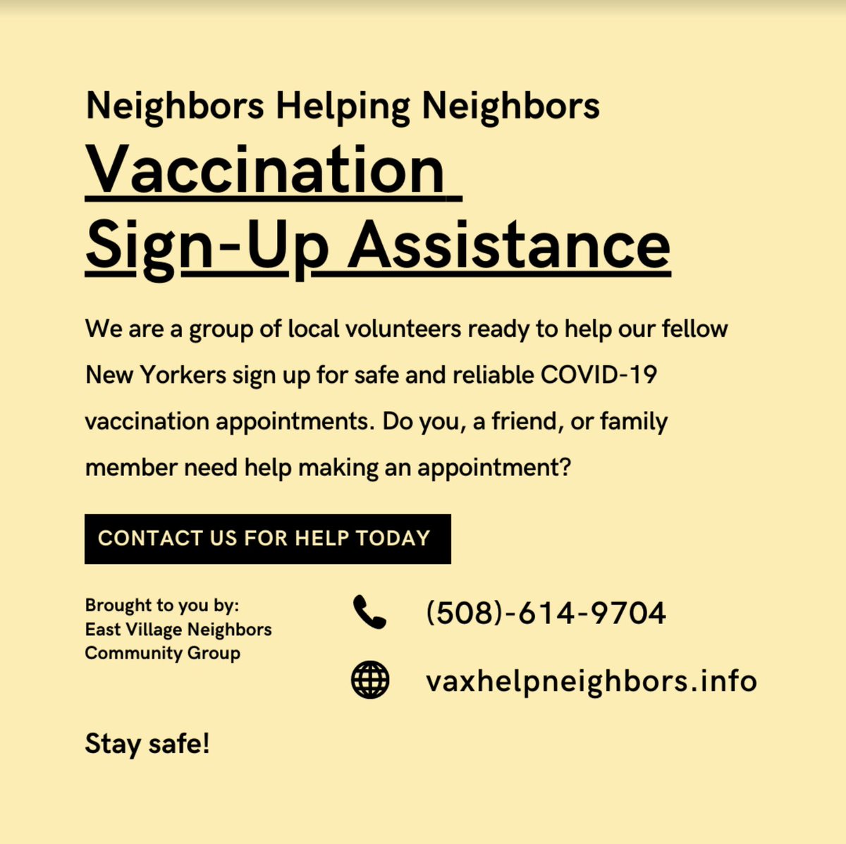 cateknuff's tweet photo. @turbovax If anyone in NYC needs help making an appointment, myself and neighbors in the East Village are happy to help: https://t.co/nIGvXZtEpc