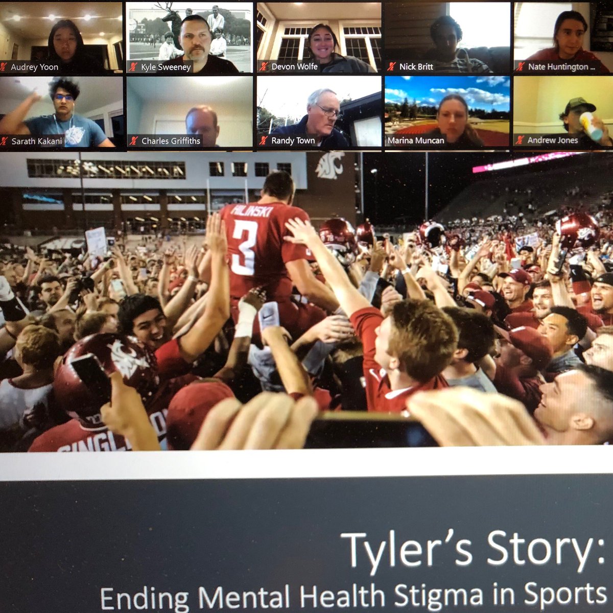A special thanks to Mark and Kym Hilinski for their presentation this evening for the Hilinski’s Hope Foundation, which promotes awareness and education of mental health and wellness for student athletes in memory of their son Tyler. Visit their website at hilinskishope.org