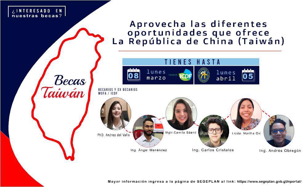 TW__Guatemala's tweet photo. ¿Quieres estudiar en #Taiwán 🇹🇼pero aún no has aplicado? ¡apresúrate!Aún tienes tiempo.
No dejes pasar esta gran oportunidad.
Fechas límites de aplicación: #becasICDF 8 de marzo, #becasMOFA 5 de abril. https://t.co/w2zfAzPTNl