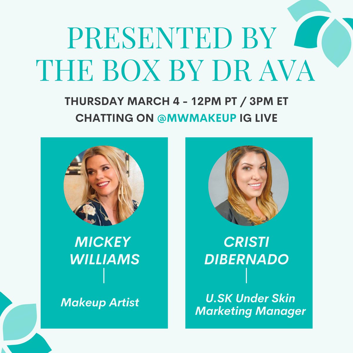 Join us this Thursday (March 4) over on Mickey Williams Instagram page <a href="/mwmakeup/">mickey williams</a> as she goes LIVE with Cristi DiBernado at 12pm PT / 3pm ET.⁠
⁠
They will be talking about the U.SK Under Skin precious elixir - make sure to tune in! ✨