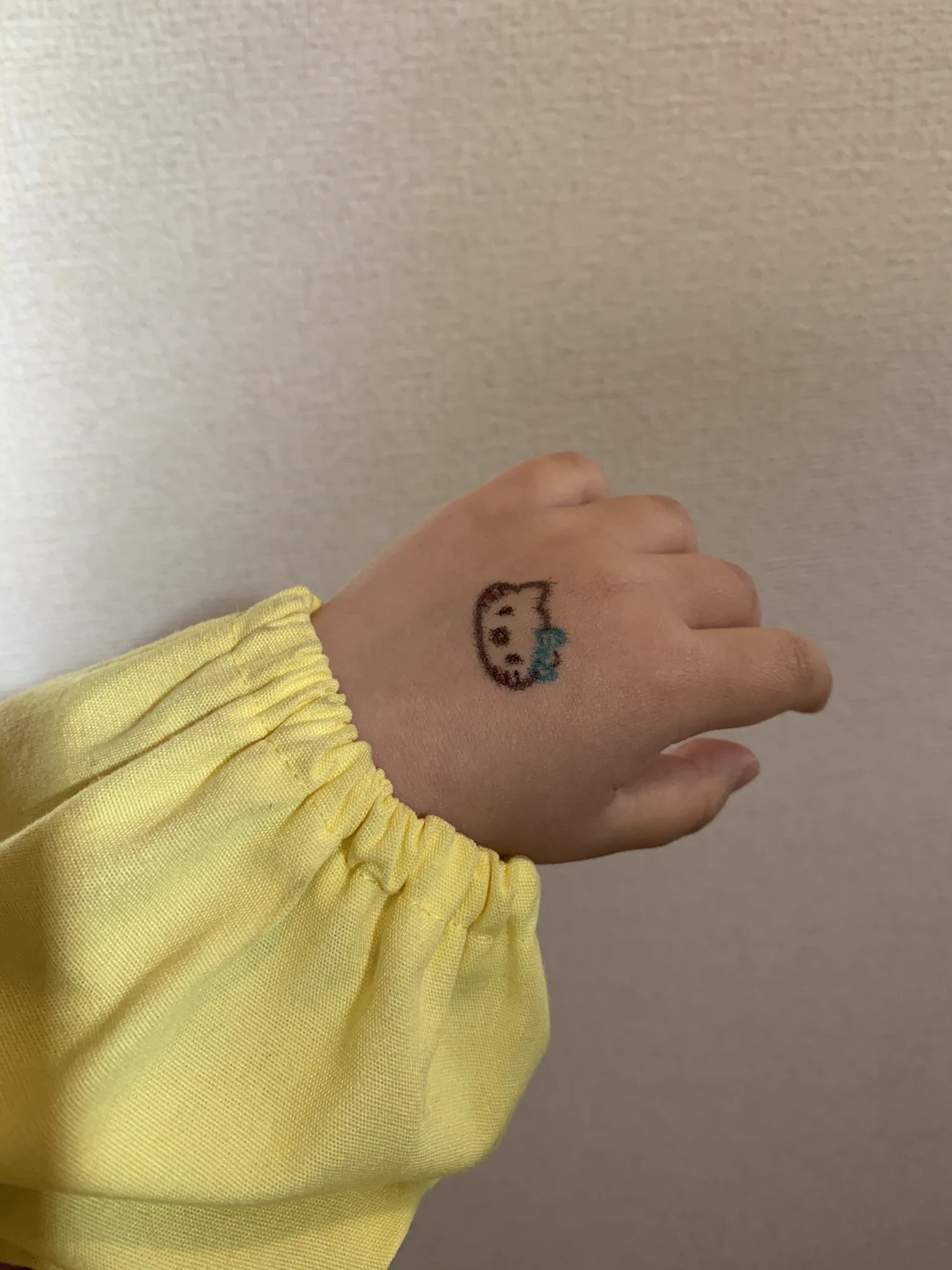 登園拒否の娘があっさり行けるようになった理由！手の甲に描いたウサギやクマが可愛い！！