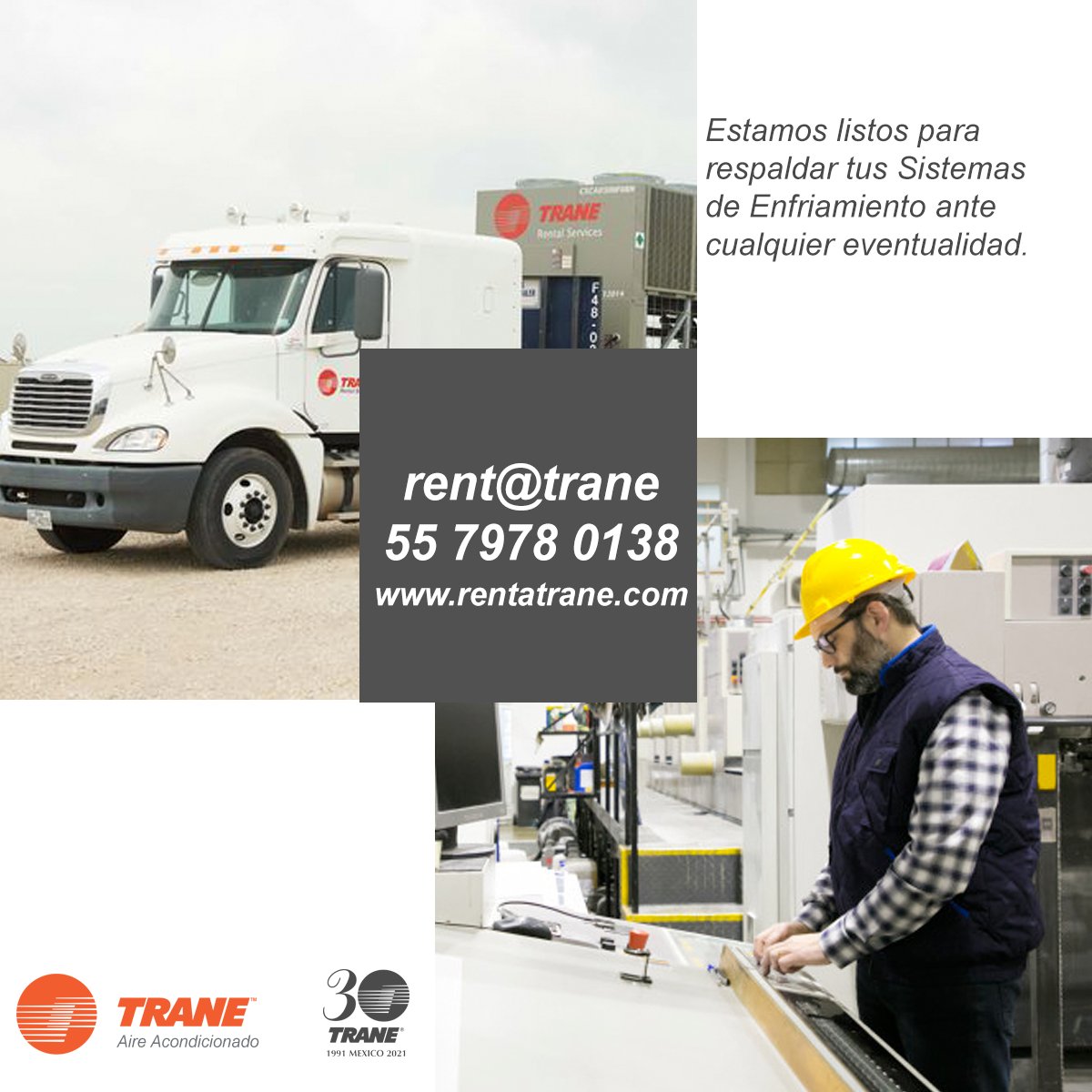 La producción óptima de una empresa debe contar con un plan de contingencia que contemple eventualidades que requieran con urgencia de #SistemasDeEnfriamiento de respaldo. Para eso está Renta Trane. Contacta a un ejecutivo ahora. bit.ly/WA-Trane  #TraneContigo