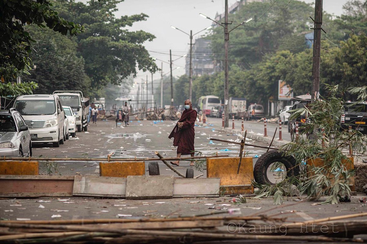 This morning in Yangon. #WhatsHappeningInMyanmar
