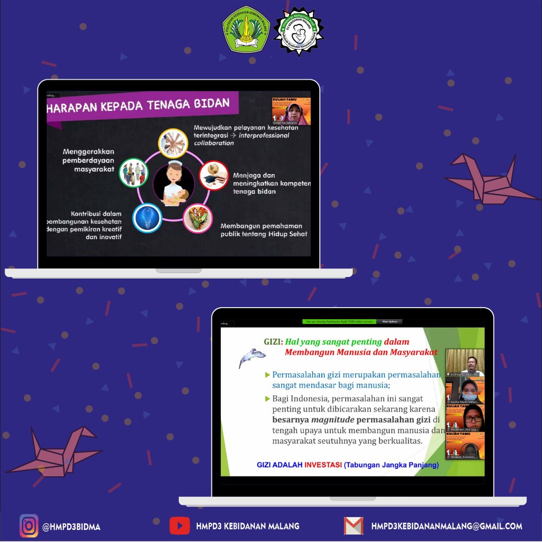hmpd3bidma's tweet photo. DOKUMENTASI KULIAH TAMU 
yang diselenggarakan tanggal 27 Februari 2021 dengan tema " Peran Bidan Dalam Pemenuhan Nutrisi Perempuan Sebagai Upaya  Promotif Preventif Pencegahan Stunting"
Dengan narasumber Dr.Andrianto, SH,M.Kes. dan Didien Ika Setyarini, M.Keb https://t.co/UdpIRt4VKB