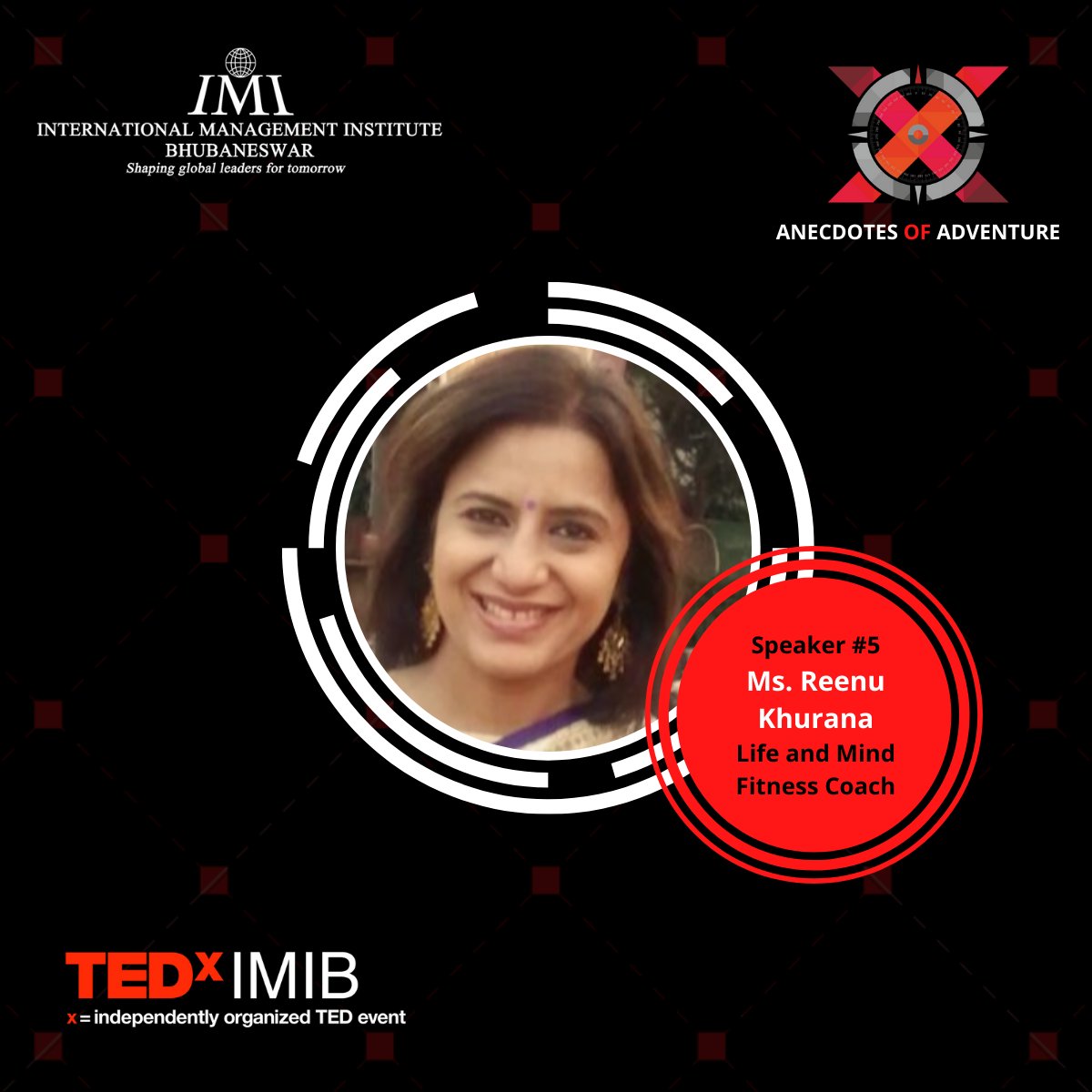 IMI_Bhubaneswar's tweet image. Speaker#5
IMI Bhubaneswar proudly announces the fifth speaker for TEDxIMIB 2021 : Ms Reenu Khurana

With a corporate stint of over 10 years as an HR resource Ms Khurana is one of the earliest women entrants to the officer Cadre of Indian Army.

#imibhubaneswar #imibh #TEDxIMIB