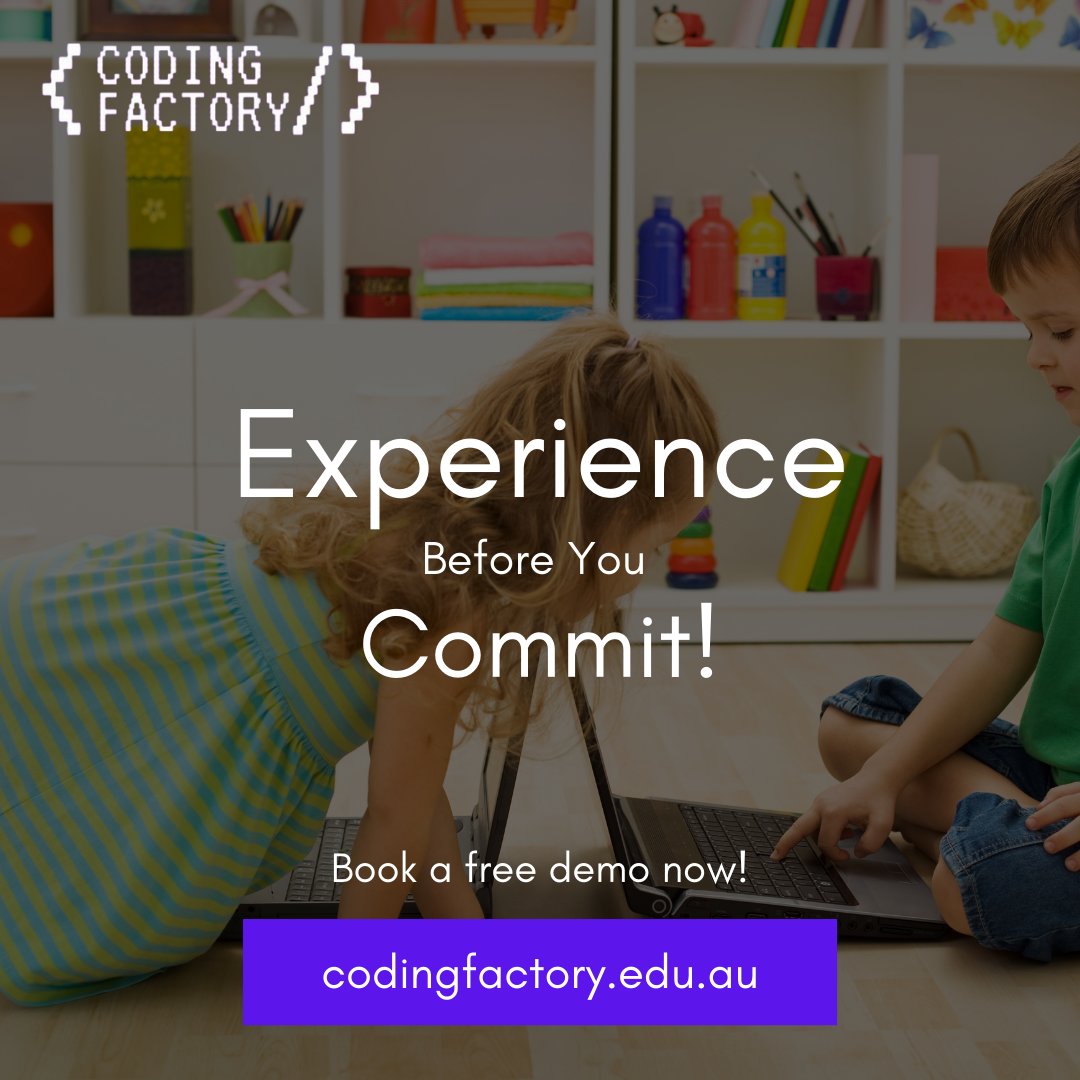 CodingfactoryA's tweet image. Book an exclusive 1:1 Demo session and experience our online live sessions!
.
.
.
.
#coding #codingforkids #kidscodingclasses #kidswhocode #learntocode #codingfactory #entrepreneur #sydney #melbourne #brisbane #perth #adelaide #tasmania #darwin #australia #youngcoders #creativity