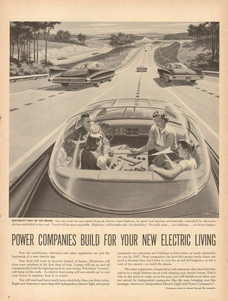 BurkeyTodd's tweet image. This ad came out in 1957, a few months after I was born. Now with a Tesla (sleeper model 3 w/fsd) I’m patiently waiting for this:). Hopefully soon but if Tesla needs a beta fsd tester in a city with 400 miles of canals that would satisfy the geek in me. @elonmusk