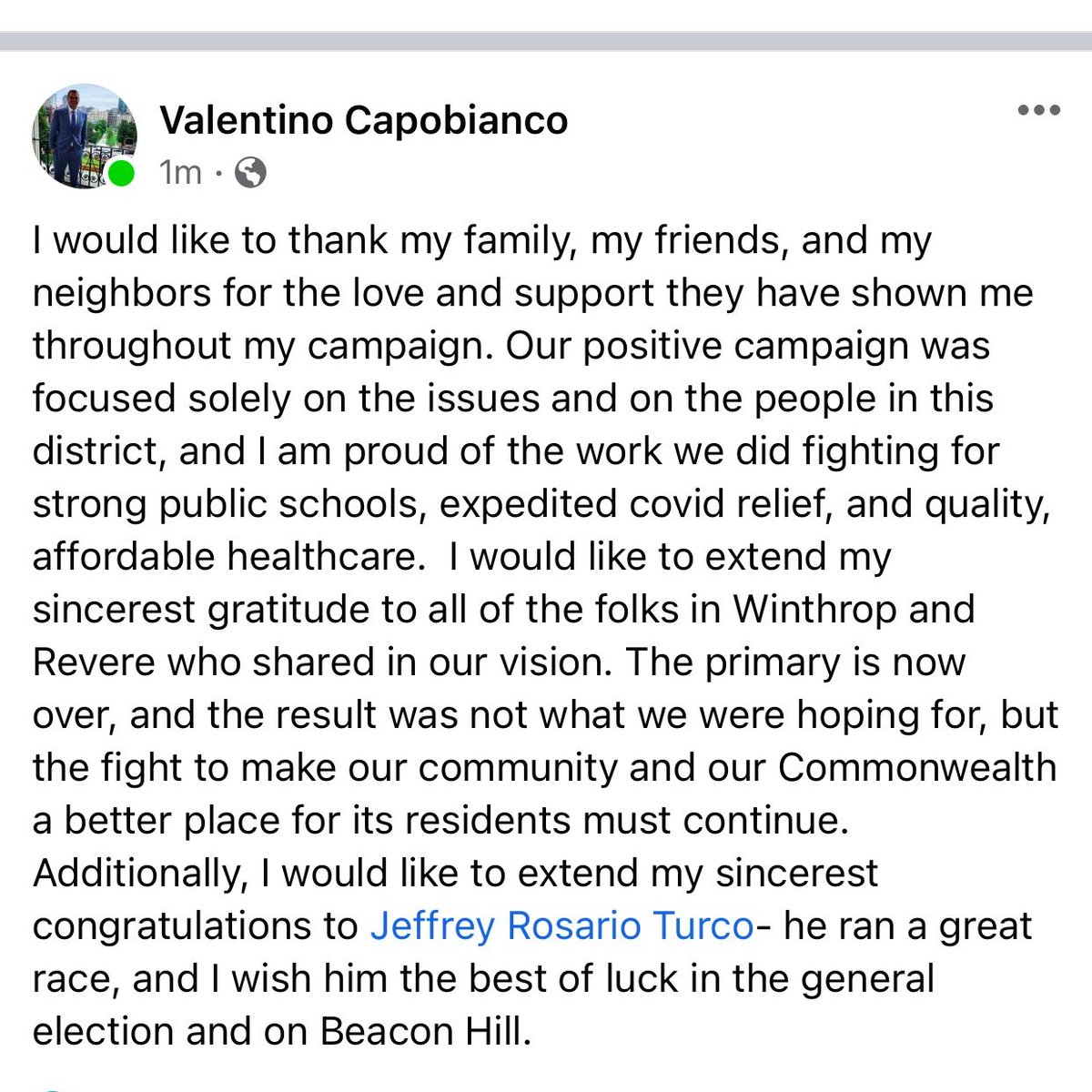 Tino thinks we're done with him now that the primary is over but hmm he still hasn't apologized or resigned from the DSC or School Committee??