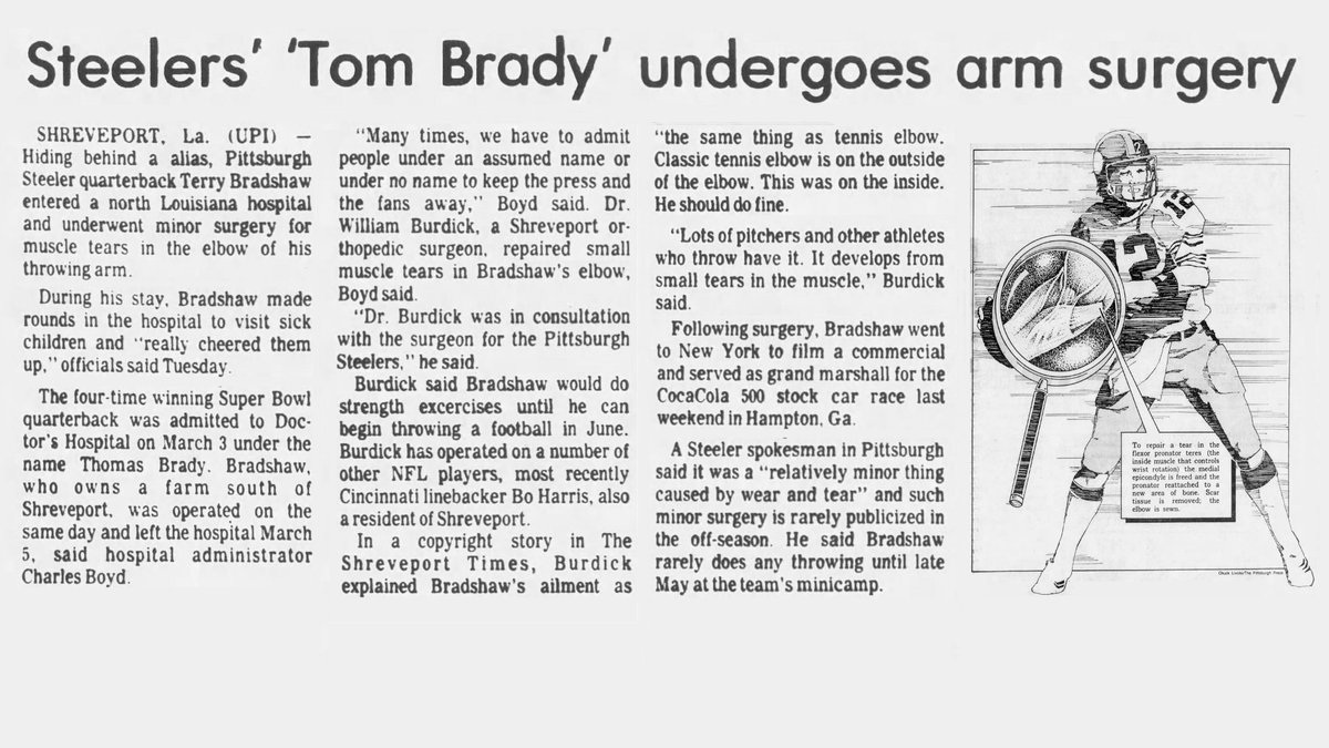 Quirky Research (@QuirkyResearch) on Twitter photo 2021-03-06 02:38:46 On this date in 1983, the winningest quarterback in Super Bowl history checked into a Louisiana hospital using an assumed name. On this date in 1983, the winningest quarterback in Super Bowl history checked into a Louisiana hospital using an assumed name.