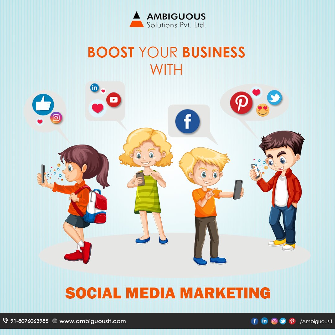 Social Media Marketing Services In India
Ambiguous Solution Pvt. Ltd. is one of the best social media marketing companies in Noida. 
Call us - 918076063985
For more information please visit our website - ambiguousit.com/ambiguous_serv…
#ambiguousit #ambiguoussolution #digitalmarketing