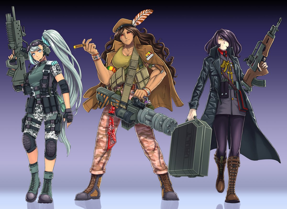 ImBunray's tweet photo. Hideous Destructor T-Dolls! Volt ZM66, UAC Vulcanette Mk. 3, Liberator, and H&M ZM7. Design work by yours truly, realized by @S20_TBL's amazing work.
#GirlsFrontline #HideousDestructor @GirlsFrontlineE https://t.co/dEYbX5RcqM
