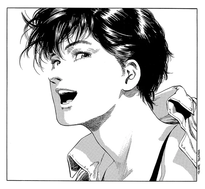 【#309 嵐の前…】
なぜ一緒に行きたいのか
獠の問いに

「仇討ちではない。これ以上悲しみを増やしたくない」

獠は静かに香の話を聞く

「一番のわけは、あなたと離れていたくないから」

槇村の肩身の指輪を見て
おどけながらも香を勇気づける獠

嵐の前の静かなひとときを過ごす二人

#毎日CH扉絵 