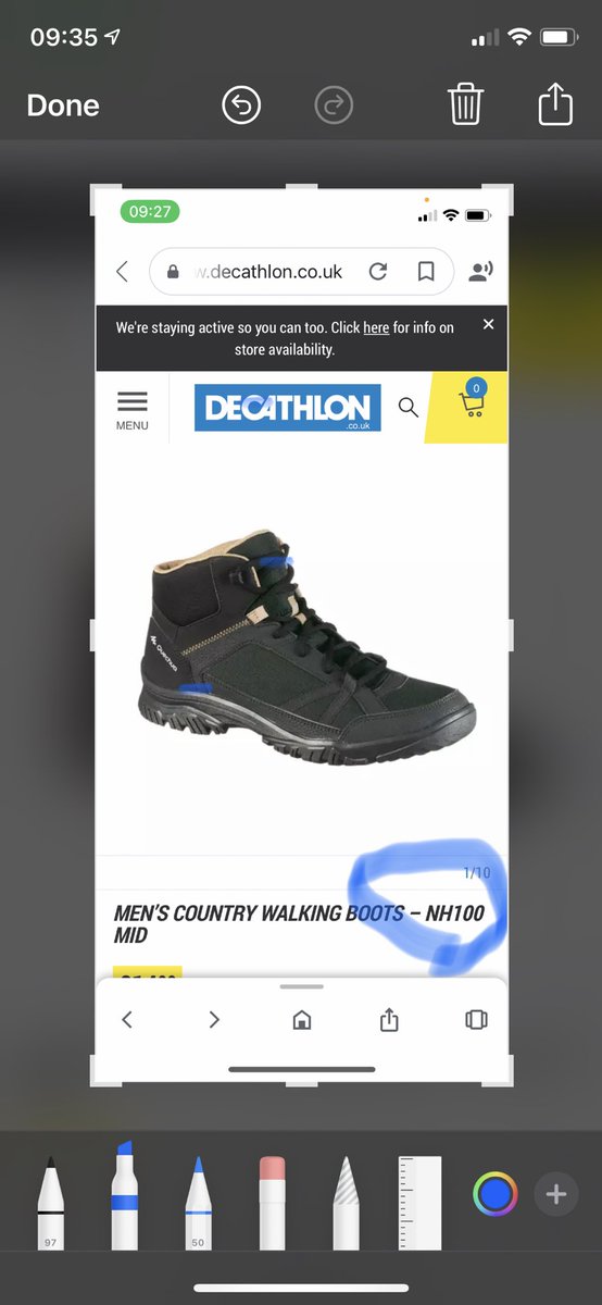 NeilHodgson100's tweet photo. @steve17brogan @niallmackenzie1 That’s funny as obviously I have my own branded walking boots ( doesn’t everyone) and as you can see by the price they’re extremely high end 🤣 #NH100 https://t.co/u4aCS16dNu