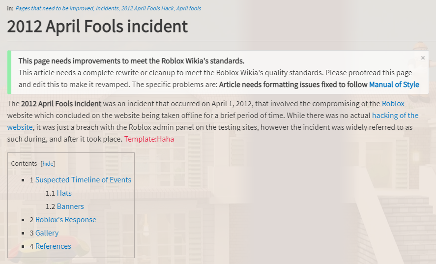 2021 Roblox outage, Roblox Wiki