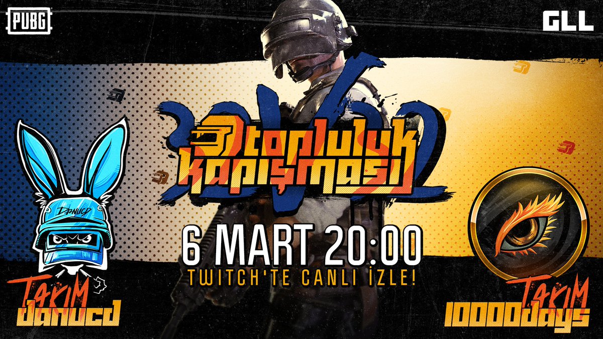 PUBG_TUR's tweet photo. PUBG Partnerlerimiz @10000DAYSs, @Danucd1 ve toplulukları, bu muhteşem kapışmaya hazırlar!
Tarihi not edin: GLL 32v32 Topluluk Kapışması Büyük Finali 6 Mart Cumartesi saat 20:00'da başlayacak! 🔥
#Team10000DAYS🇹🇷 #TeamDanucd🇪🇺 https://t.co/clrXqO2uN6