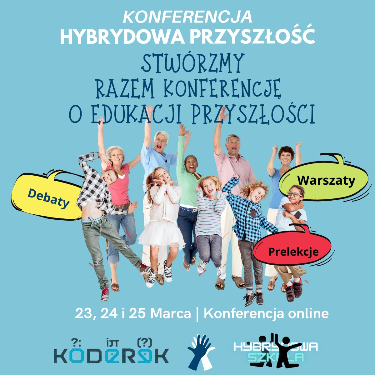 koderek_edu's tweet photo. Zapraszamy do współtworzenia konferencji "Hybrydowa przyszłość". 23,23 oraz 25 marca 2021.
Będą debaty, warsztaty, prelekcje.  Zapraszamy uczniów i dorosłych. Podyskutujmy o przyszłości edukacji.
Tu można zgłaszać swoje pomysły https://t.co/emiQnwwETy https://t.co/y8WwuKYSLG
